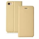 Ultra-thin Pressed Magnetic TPU+PU Leather Case for iPhone 6/6s, with Card Slot & Holder (Gold) - 1