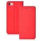 Ultra-thin Pressed Magnetic TPU+PU Leather Case for iPhone 6/6s, with Card Slot & Holder (Red) - 1