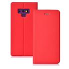 Ultra-thin Pressed Magnetic TPU+PU Leathe Case for Galaxy Note 9, with Card Slot & Holder (Red) - 1