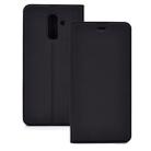 Ultra-thin Pressed Magnetic TPU+PU Leathe Case for Galaxy J8 (2018), with Card Slot & Holder (Black) - 1