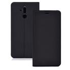 Ultra-thin Pressed Magnetic TPU+PU Leathe Case for Huawei Mate 20 Lite, with Card Slot & Holder (Black) - 1