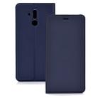 Ultra-thin Pressed Magnetic TPU+PU Leathe Case for Huawei Mate 20 Lite, with Card Slot & Holder (Blue) - 1