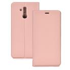 Ultra-thin Pressed Magnetic TPU+PU Leathe Case for Huawei Mate 20 Lite, with Card Slot & Holder (Rose Gold) - 1