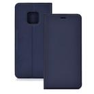 Ultra-thin Pressed Magnetic TPU+PU Leathe Case for Huawei Mate 20 Pro, with Card Slot & Holder (Blue) - 1