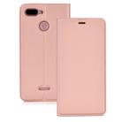 Ultra-thin Pressed Magnetic TPU+PU Leathe Case for Xiaomi Redmi 6, with Card Slot & Holder (Rose Gold) - 1