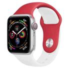 Double Colors Silicone Watch Band for Apple Watch Series 3 & 2 & 1 42mm(White+Red) - 1