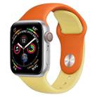 Double Colors Silicone Watch Band for Apple Watch Series 3 & 2 & 1 42mm (Orange+Yellow) - 1