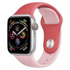 Double Colors Silicone Watch Band for Apple Watch Series 3 & 2 & 1 38mm (Rose Red+Light Pink) - 1