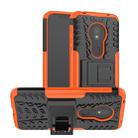 Tire Texture TPU+PC Shockproof Case for Motorola Moto G7 Play, with Holder (Orange) - 1