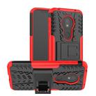 Tire Texture TPU+PC Shockproof Case for Motorola Moto G7 Play, with Holder (Red) - 1