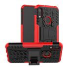 Tire Texture TPU+PC Shockproof Phone Case for Huawei Honor 8A / Y6 2019, with Holder (Red) - 1