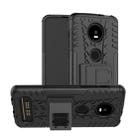 Tire Texture TPU+PC Shockproof Phone Case for Motorola Moto Z4 Play (with Fingerprint Hole), with Holder (Black) - 1