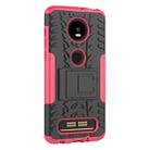 Tire Texture TPU+PC Shockproof Phone Case for Motorola Moto Z4 Play (with Fingerprint Hole), with Holder (Pink) - 2