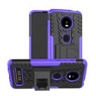 Tire Texture TPU+PC Shockproof Phone Case for Motorola Moto Z4 Play (with Fingerprint Hole), with Holder (Purple) - 1