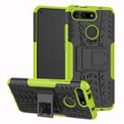 Tire Texture TPU+PC Shockproof Phone Case for Huawei Honor V20, with Holder (Green) - 1