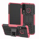 Tire Texture TPU+PC Shockproof Phone Case for Huawei P30 Lite / Nova 4e, with Holder (Pink) - 1