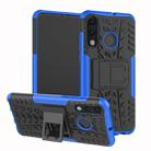 Tire Texture TPU+PC Shockproof Phone Case for Huawei P30 Lite / Nova 4e, with Holder (Blue) - 1