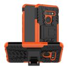 Tire Texture TPU+PC Shockproof Phone Case for LG G8 ThinQ, with Holder (Orange) - 1