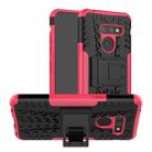 Tire Texture TPU+PC Shockproof Phone Case for LG G8 ThinQ, with Holder (Pink) - 1