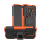 Tire Texture TPU+PC Shockproof Phone Case for Motorola Moto G7 Power, with Holder (Orange) - 1