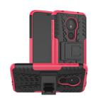 Tire Texture TPU+PC Shockproof Phone Case for Motorola Moto G7 Power, with Holder (Pink) - 1