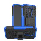 Tire Texture TPU+PC Shockproof Phone Case for Motorola Moto G7 Power, with Holder (Blue) - 1