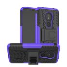 Tire Texture TPU+PC Shockproof Phone Case for Motorola Moto G7 Power, with Holder (Purple) - 1