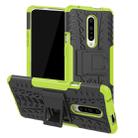 Tire Texture TPU+PC Shockproof Phone Case for OnePlus 7, with Holder (Green) - 1