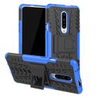 Tire Texture TPU+PC Shockproof Phone Case for OnePlus 7, with Holder (Blue) - 1