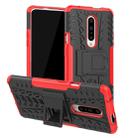 Tire Texture TPU+PC Shockproof Phone Case for OnePlus 7, with Holder (Red) - 1