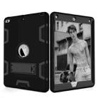 Contrast Color Silicone + PC Shockproof Case for iPad 9.7 inch (2018/2017), with Holder (Black) - 3