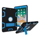 Contrast Color Silicone + PC Shockproof Case for iPad 9.7 inch (2018/2017), with Holder (Blue) - 1