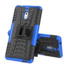 Tire Texture TPU+PC Shockproof Phone Case for Nokia 2.1, with Holder (Blue) - 1