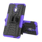 Tire Texture TPU+PC Shockproof Phone Case for Nokia 2.1, with Holder (Purple) - 1
