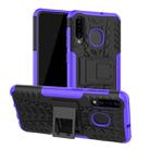 Tire Texture TPU+PC Shockproof Phone Case for Galaxy A50 / A20 / A30, with Holder (Purple) - 1