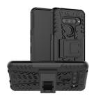 Tire Texture TPU+PC Shockproof Case for LG V50 ThinQ, with Holder (Black) - 1