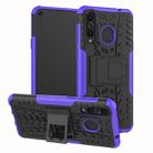 Tire Texture TPU+PC Shockproof Case for Galaxy A8s, with Holder (Purple) - 1