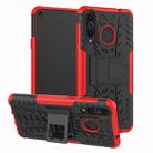 Tire Texture TPU+PC Shockproof Case for Galaxy A8s, with Holder (Red) - 1