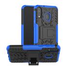 Tire Texture TPU+PC Shockproof Case for Galaxy M20, with Holder (Blue) - 1