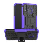 Tire Texture TPU+PC Shockproof Case for Galaxy M20, with Holder (Purple) - 1