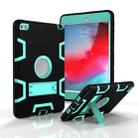 Contrast Color Silicone + PC Shockproof Case for iPad mini 5 / mini 4, with Holder(Black+Mint Green) - 1