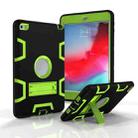 Contrast Color Silicone + PC Shockproof Case for iPad mini 5 / mini 4, with Holder(Black+green) - 1