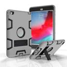 Contrast Color Silicone + PC Shockproof Case for iPad mini 5 / mini 4, with Holder(Grey) - 1