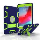 Contrast Color Silicone + PC Shockproof Case for iPad mini 5 / mini 4, with Holder(Navy Blue) - 1