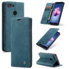 CaseMe Multifunctional Retro Frosted Horizontal Flip Leather Case for Huawei P Smart / Enjoy 7S /  Honor 9 Lite, with Card Slots & Holder & Wallet(Blue) - 1