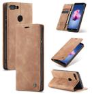 CaseMe Multifunctional Retro Frosted Horizontal Flip Leather Case for Huawei P Smart / Enjoy 7S /  Honor 9 Lite, with Card Slots & Holder & Wallet(Brown) - 1