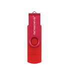 MicroDrive 4GB USB 2.0 Phone and Computer Dual-use Rotary OTG Metal U Disk (Red) - 1