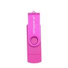 MicroDrive 8GB USB 2.0 Phone and Computer Dual-use Rotary OTG Metal U Disk (Pink) - 1