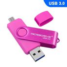 MicroDrive 32GB USB 3.0 Android Phone & Computer Dual-use Rotary Metal U Disk (Pink) - 1