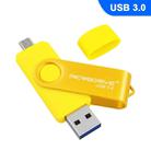 MicroDrive 128GB USB 3.0 Android Phone & Computer Dual-use Rotary Metal U Disk (Yellow) - 1